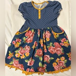Girls Size 10 Matilda Jane With Joanna Gaines Blue Yellow Flower Dress